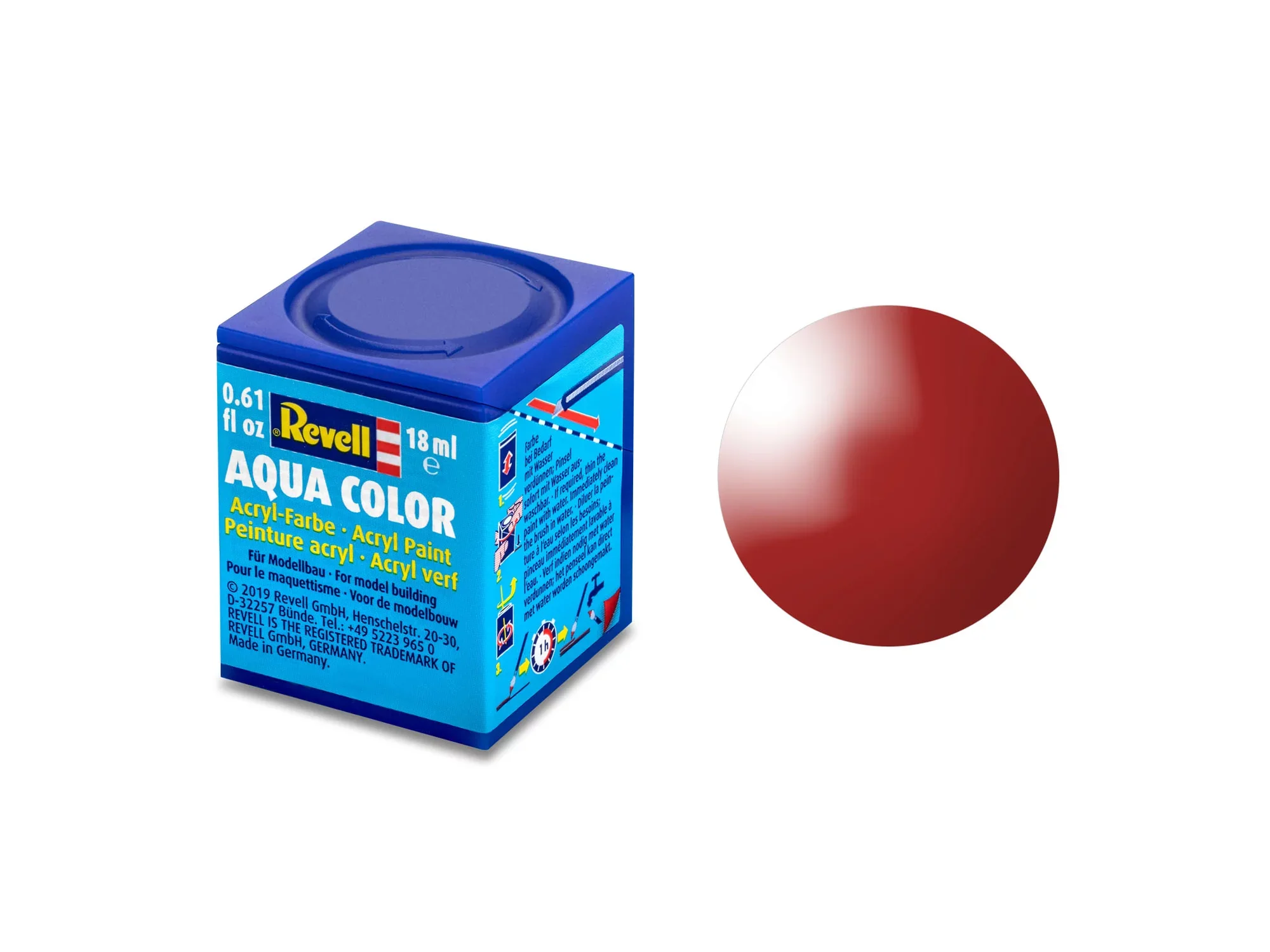 Gloss "Fiery Red" (RAL 3000)Aqua Color Acrylic18ml